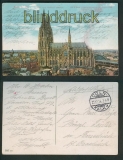 Cln farb-AK Dom vom Rathaus gesehen 1914 (d5160)
