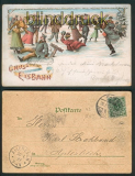 Hamm Litho-AK Gruss von der Eisbahn 1899 (d5330)