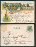 Gruss aus Dortmund Litho-AK drei Ansichten 3.1.1902 (d5335)