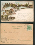 Gruss aus Rheine Litho-AK 6 Ansichten 1898 (d5337)