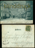 LINGEN sw-AK Burgstrasse Mondscheinkarte 1900 (d6757)
