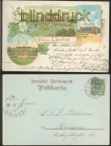 ELBERFELD farb-Litho-AK Gruss aus..... drei Ansichten 1899 (d0218)