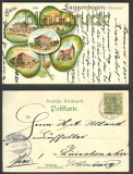 Gru aus Langenhagen farb-Litho-AK 5 Ansichten 1905 (d4363)