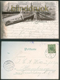 Cuxhaven sw-AK Leuchtturm, Seepavillon 1895 (d4786)
