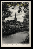 Lengerich in Hannover sw-AK Kreis Lingen Burggraben mit kath. Kirche ungebraucht (d5686)