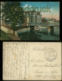 Posen farb-AK Wallischeibrücke Feldpost 1915 (d6023)