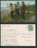 Fra Nordslesvig farb-AK Fiskere 1910 (d4750)