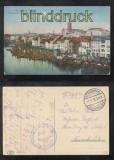 KNIGSBERG farb-AK Fischbrcke mit den Kartoffelkhnen Feldpost 1916 (d0100)