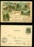 CREFELD farb-Litho-AK Gruss aus ...... vier Ansichten 1897 (d6777)