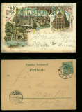 DORTMUND farb-Litho-AK Gruss aus ...... drei Ansichten 1899 (d6778)