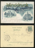 Lennep Litho-AK Hotel Bergischer Hof 1899 drei ansichten  (d7086)