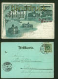 BOCHUM Litho-AK Mondscheinkarte 4 Ansichten 1899 (d6784)
