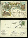 BOCHUM Litho-AK Gruss aus ...... fünf Ansichten 1898 (d6787)