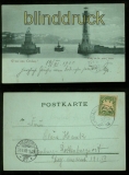 LINDAU sw-AK Gruss aus ...... Hafeneinfahrt Mondscheinkarte 1902 (d0009)