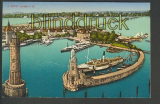 Lindau farb-AK Hafen mit Leuchtturm (d4317)