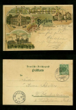 BLIERSHEIM farb-Litho-AK Gruss aus .... vier Ansichten 1898 (d6607)