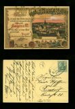 HAGEN farb-AK Gesamtansicht mit Urkunde Biertrinken 1911 (d6628)