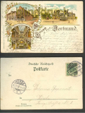Dortmund farb-Litho-AK 3 Ansichten 1898 (d3238)