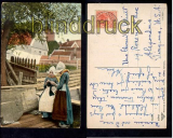 Niederlande farb-AK Volendam 1928 in die USA (a0081)