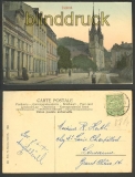 Diekirch farb-AK Strassenansicht mit Kirche 1911 (a0797)