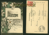 Montreux sw-AK Panorama mit Narzissen 1900 (a2114)