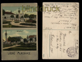 Lzn Mlazovice farb-AK 2 Ansichten K.K. Feldpost 1917 (a1046)