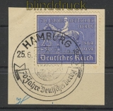 dt. Reich Mi # 698 Blaue Band gestempelt auf Briefstck (24102)