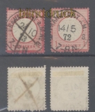 dt. Reich Mi #   4 + 19 Groschenmarken im Kreuzerbezirk gestempelt (45281)