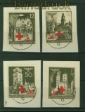 Generalgouvernement Mi # 52/55 Rotes Kreuz gestempelt auf Briefstcke (42190)