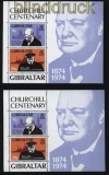 Gibraltar 2 x Mi # Block 1 postfrisch 100. Geburtstag von Winston Churchill (31141)