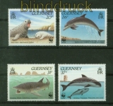 Guernsey Mi # 497/500 WWF Meerestiere postfrisch (41378)