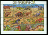 Tansania Mi # 1328/38 Dinosaurier postfrischer Zusammendruckbogen (42090)