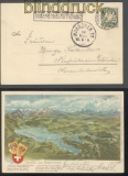 dt. Reich Bodensee Schiffspost Konstanz 1900 farb-AK  (43747)