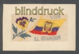 Ecuador Stoff-AK mit Flagge und Blumen ungebraucht (a2164)