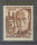 franz. Zone Rheinland-Pfalz Mi # 2 G postfrisch Druck auf Gummiseite (45660)