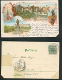 Gruss aus Bernburg farb-Litho vier Ansichten 1899 (d5381)