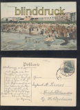 Norderney farb-AK Strandpartie 1906  (d7539)