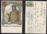 Walther von der Vogelweide farb-AK Linz 1909 (d7476)
