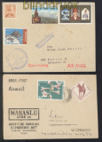 Nepal zwei Belege Himalaya Expeditionen 1972 und 1977  (46435)