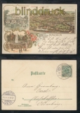 Bad Nauheim farb-Litho-AK drei Ansichten 1899 (d7570)