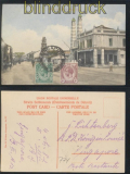 Singapur farb-AK South Brigde Road 1913 postlagernd R.P.D Knigin Louise (46546)