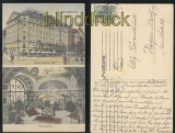 HAMBURG farb-AK Hotel Berliner Hof zwei Ansichten 1914 (d7458)