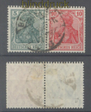 dt. Reich Zusammendrucke Mi # W 7 II aa gestempelt geprft BPP (45556)