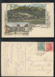 Gruss von der Lausche farb-AK zwei Ansichten ca. 1914 (d7738)