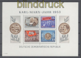 DDR Mi # Block   9 A postfrisch Marx-Block gezhnt (47285)