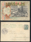 Hamburg Prge-AK Gruss aus .... Burstah 1902 (d7861)