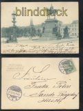 Hamburg Altona sw-AK Kaiser-Wilhelm-Denkmal und Bahnhofstrasse 1904 (d7868)