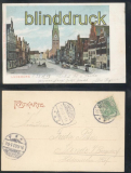 Lneburg farb-AK Teilansicht mit Kirche 1903 (d7889)