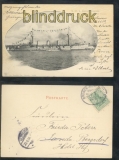 SMS Kaiserin Augusta sw-AK Grosser Kreuzer Bahnpost 1904 (d7949)