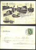 Papenburg sw-Litho 5 Ansichten Gruss aus 1898  (d1952b)